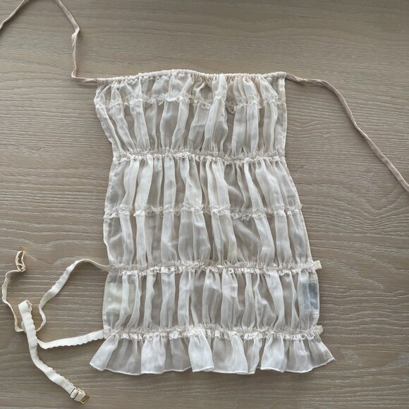 Arcina Ori Juliette Halter Top & Skirt Set in Cream Size Small - Picture 3 of 8